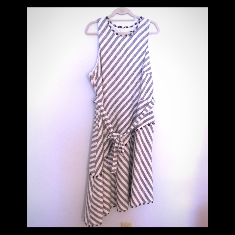 Banana Republic Tweed Stripe Asymmetrical Dress